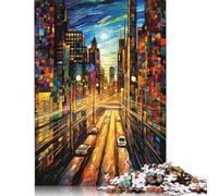 Colourful City Streets Puzzle Difficult Challenge 100 Percent Recycled Cardboard Jigsaw Puzzle for Women Men 1000pcs (75x50cm)