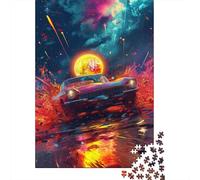 Colourful Classic Sports Cars Puzzle Brain Teaser Paper Rectangular Jigsaw Puzzle for Adults Teen 1000pcs (38x26cm)