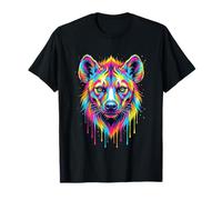 Colourful Cool Hyena Head in Vivid Shades Artistic Designed T-Shirt