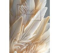 Colourful Corners Composition Notebook "Floating Feathers of White and Beige": Glossy ~ Subtle Cover Color Design Watermark on Each Page ~ College Ruled ~ 8.5 x 11