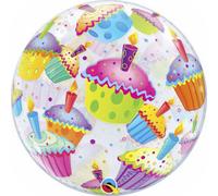 Colourful Cupcakes 22"/56Cm Bubble Balloon