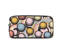 Colourful Curved Swirls Pencil Case Organised with Zip Up Pencil Cases Girls Secondary School Pen Case Back to School Supplies Secondary High College Sixth Form Stationery Gifts for Women Men