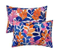 Colourful Cushion Covers 50 x 70 cm, Rectangle Cushion Covers Set of 2, Decorative Pillow cases Rattan Pattern, Velvet Soft Pillowcases for Bedroom Livingroom Home Decor, Double Sided Printing E-46