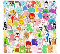 Colourful Cute Stickers, 100 Pcs Waterproof Animal Kawaii Stickers Aesthetic Vinyl Sticker for Kindle Scrapbooking Laptop Bookish Water Bottles
