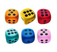 Colourful Dice - Pack of 6 Soft Foam Cubes 4 cm with Rounded Edges | With Rounded Edges for Children from 3 Years for Teaching Family Evening Board Games Travel Home Camping