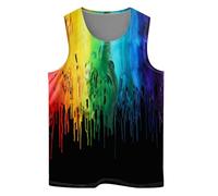 Colourful Dinosaur Mens Beach Tank Tops Novelty Graphic Quick Dry Sleeveless Shirt for Beach Workout S-4XL