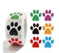 Colourful Dog Paw Print Stickers,500 Pcs Self Adhesive Paw Stickers for Walls Mini Animal Footprint Decals for Scrapbooking Party Bag Fillers Envelope Seals Puppy Decor for Childrens Bedroom