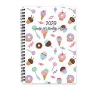 Colourful Donuts 2026 Planner A5 To Do List Notebook Organiser Notebook Diary for Women Planner for Meeting Week To View Monthly Year Diary with Dotted Line Note Page Slim