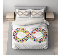 Colourful Duvet Cover - Size（ Single 135 x 200） Soft Lightweight Microfiber - Machine Washable - Non Iron - Illustration Coloured Bubbles Abstract Bedding - Duvet Cover Sets