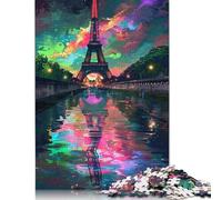 Colourful Eiffel Tower 500 Piece Jigsaw Puzzles for Adults | | Family Fun Jigsaws Puzzles for Adults Gifts Intellectual Games 500pcs (52x38cm)