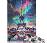 Colourful Eiffel Tower Puzzle Toy Educational Game Premium Cardboard Jigsaw Puzzle for Adult Children 1000pcs (75x50cm)