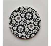 Colourful Elegant Ceramic Moroccan Design Coasters Geometric Mosaic Tiles With Cork Base and Intricate Details (Style 37)