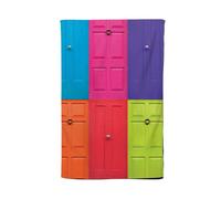 Colourful English Doors Tea Towel Warren Reed - Designer Red One Size