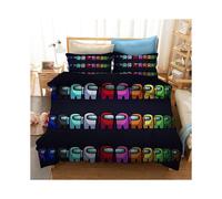 (Colourful, EU-Single-2pcs-135x200cm) 2/3PCS Among Us Bedding Set 3D Print Quilt Cover Pillowcase