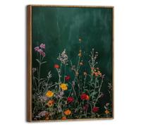 Colourful Floral Canvas Wall Art for Living Room Abstract Wildflower Landscape Canvas Pictures Botanical Prints Vintage Flowers Wall Decor Modern Artwork for Bedroom Bathroom Home Decorations 30x40cm