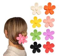 Colourful Flower Hair Clips for Girls - 8 x 8 cm Large Flower Hair Clips for Women and Children Flower Hair Accessories, Hawaiian Flower Hair Clip for Extra Volume