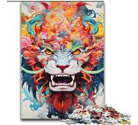 Colourful Flying Dragon 1000 Pieces Jigsaw Puzzles for Adults And Teens, Learning Educational Toys Family Games with Matching Poster And Trivia Sheet (26x38cm)