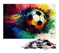 Colourful Football 1000 Pieces Puzzle Gifts Jigsaw Puzzles for Adults Family Activity, DIY Home Decor, 50x75CM/19.68x29.52inch