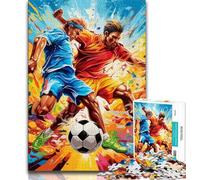 Colourful Football Sports Jigsaw Puzzles for Adults Teenagers Jigsaws Puzzle,Help The Brain Exercise Addictive Toys to Cultivate Patience Suitable for Couples (50x75cm)