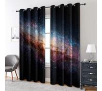 Colourful Galaxy Blackout Curtains, 108 Drop, Stars Outer Space Universe Starry Night Printed Curtains for Living Room, Bedroom, Eyelet Drapes for Window Home Decor, 90x108 Inch 2 Panels (3-M)