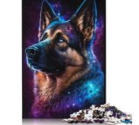 Colourful Galaxy German Shepherd Jigsaw Puzzles 1000 Wooden Puzzles Gifts for Adults And Gifts Puzzle Family Game Toys 1000pcs (75x50cm)