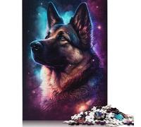 Colourful Galaxy German Shepherd Puzzle Challenging And Brainteasing 100 Percent Recycled Cardboard Jigsaw Puzzle for Adults Teen Birthday Present 1000pcs (75x50cm)
