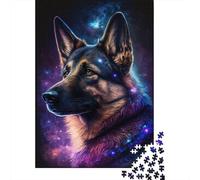 Colourful Galaxy German Shepherd Puzzle Challenging And Brainteasing Premium Cardboard Jigsaw Puzzle for Adults Teen 1000pcs (38x26cm)