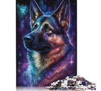 Colourful Galaxy German Shepherd Puzzle Family Fun Paper Rectangular Jigsaw Puzzle for Boy Or Girl 1000pcs (75x50cm)
