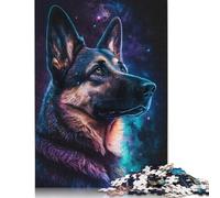 Colourful Galaxy German Shepherd Puzzle Friendly Materials 100 Percent Recycled Cardboard Jigsaw Puzzle for Adult Children 1000pcs (75x50cm)