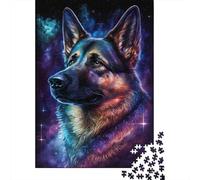 Colourful Galaxy German Shepherd Puzzle Friendly Materials 100 Percent Recycled Cardboard Jigsaw Puzzle for Adult Children 1000pcs (38x26cm)