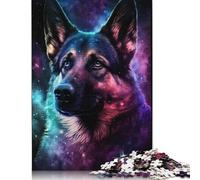 Colourful Galaxy German Shepherd Puzzle Precise Interlocking Paper Rectangular Jigsaw Puzzle for Boy Or Girl 1000pcs (38x26cm)