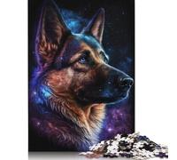Colourful Galaxy German Shepherd Puzzles 1000 Pieces Paper Puzzles for Adults And Teenager Family Game Christmas Eve Gifts 1000pcs (75x50cm)