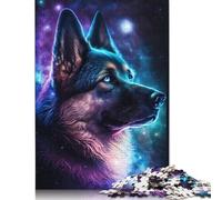 Colourful Galaxy German Shepherd Puzzles for Adults 1000 Piece Puzzle for Teenager Educational Game Challenge Toy 1000pcs (75x50cm)