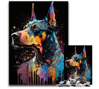 Colourful German Shepherd Jigsaw Puzzles for Adults, 1000 Piece Challenging Puzzles DIY Home Decor Gift, Adult Brain Teaser 26X38CM/10.23x14.96inch