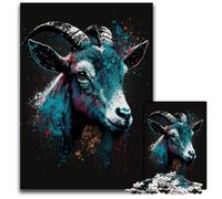 Colourful Goats Jigsaws 1000 Pieces for Adults Puzzles for Adults Family Fun Activity, Brain Challenge, for Teenager 50x75CM/19.68x29.52inch