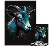Colourful Goats Puzzles 1000 Pieces for Adults Impossible Jigsaw Puzzles for Adults Perfect for Christmas, Halloween, Easter, New Year 26X38CM/10.23x14.96inch