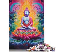 Colourful Graffiti Buddha Jigsaw Puzzles for Adults 500 Pieces Boys Girls Wooden Puzzle Game Birthday Gifts Jigsaw Puzzle Casual Games 500pcs (52x38cm)