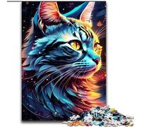 Colourful Graffiti Cat Jigsaw Puzzles for Adults 1000 Piece Puzzles for Adults Erfect for Home Decor, Birthdays, Holidays, And Gifts size 38x26cm