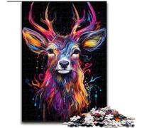 Colourful Graffiti Deer Jigsaw Puzzles for Teenagers 1000, Educational Games Home Decoration Unique Home Decor And Gifts (50x75cm)