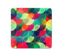 Colourful Grunge Circle Pattern Coasters - Set of 4 Warren Reed - Designer Red One Size