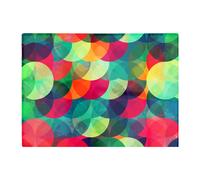 Colourful Grunge Circle Pattern Glass Chopping Board Warren Reed - Designer Red One Size