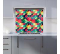 Warren Reed Designer Colourful Grunge Circle Pattern Premium Glass Kitchen Splashback W900mm X H750mm