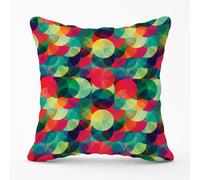 Colourful Grunge Circle Pattern Outdoor Cushion Warren Reed - Designer Red 45cm x 45cm
