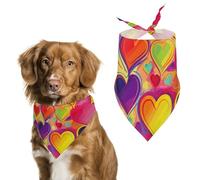 Colourful Heart Dog Bandana Triangle Dog Scarf Washable Polyester Dog Bibs Cute Pet Bandana for Medium Large Dogs Puppy and Cats