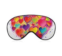 Colourful Heart Eye Mask, Side Sleeping Mask Light Blindfold Sleeping Mask Nose Pad and Elastic Band for Children Women and Men