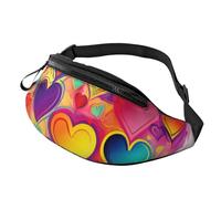 colourful heart Fanny Pack for Men Women Fashion Waist Packs Travel Crossbody Bag With Adjustable Strap Everywhere Belt Bag Waterproof Chest Bags Cycling Bum Bag Wallet