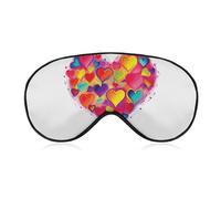 Colourful Heart Sleep Mask Soft Comfortable Eye Mask with Adjustable Strap Eye Cover Eye Shade for Men Women Work Travel