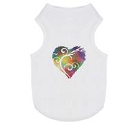 'Colourful Heart With Swirls' Pet Dog/Cat T-Shirt (PT00103424)