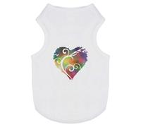 'Colourful Heart With Swirls' Pet Dog/Cat T-Shirt (PT00103425)