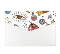 Colourful Hearts Folders for Paperwork A4, Folders with Plastic Sleeves, Expandable Folder, School Stuff Document Wallet, Plastic File A4 with Snap Button, Document Bag for School Office Home Travel